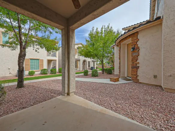 Covered front entry at 17717 W Mandalay Ln in Surprise AZ