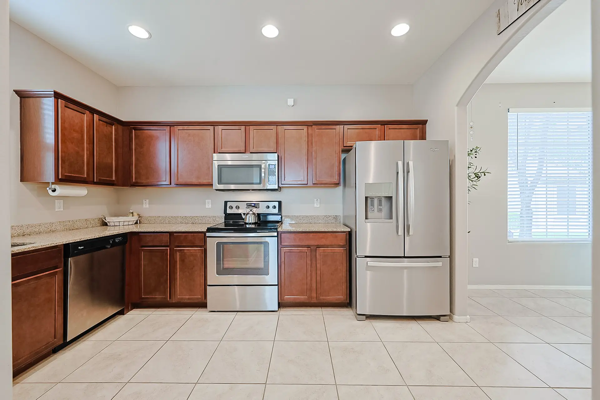 Stainless-Steel Kitchen Kitchen with stainless-steel appliances in Surprise AZ rental home