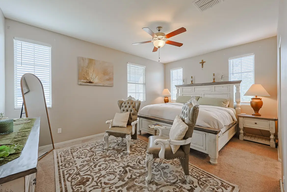 Spacious primary bedroom at 17717 W Mandalay Ln in Surprise AZ