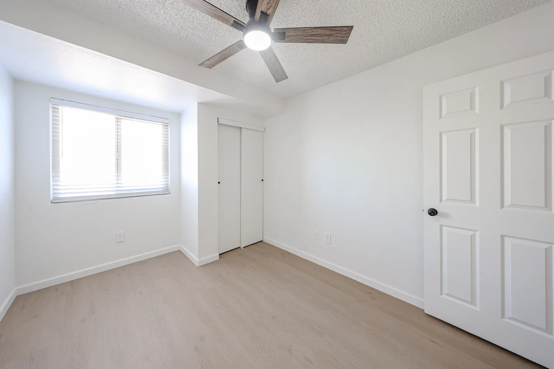 Primary Bedroom Primary bedroom with ceiling fan and natural light