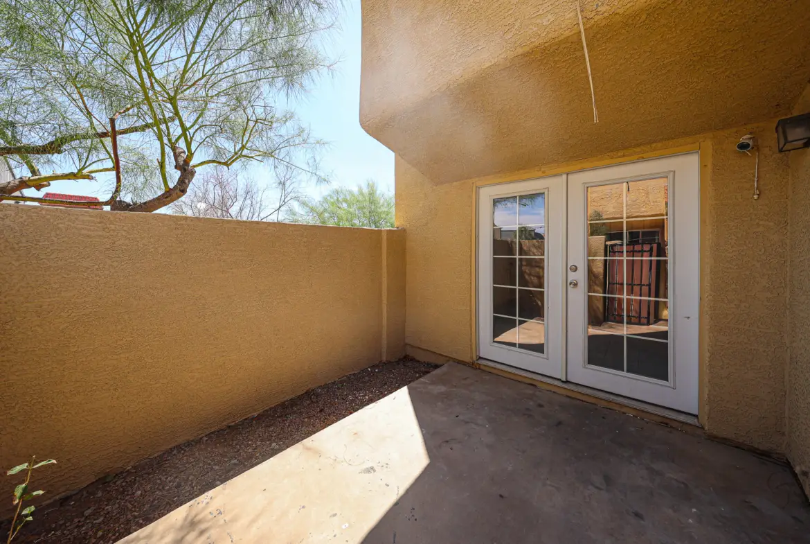 Private patio outside the living area’s French doors