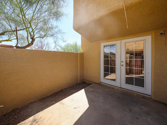 Private patio outside the living area’s French doors