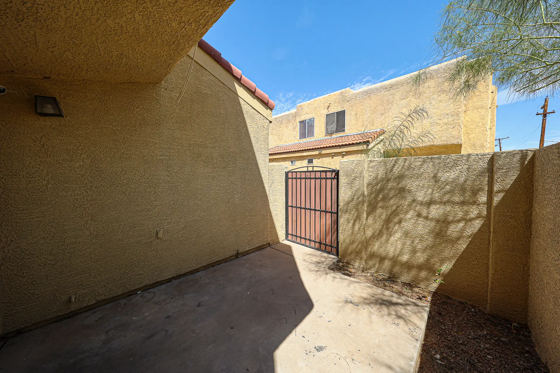 Patio Entry Exterior patio entry and fenced outdoor space
