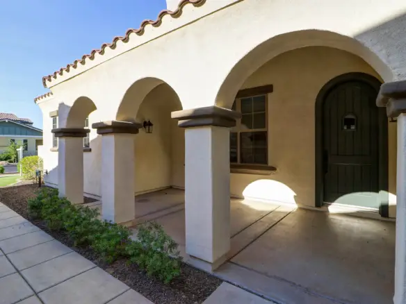 Covered front entry at 15359 W Columbine Dr in Surprise, Arizona.