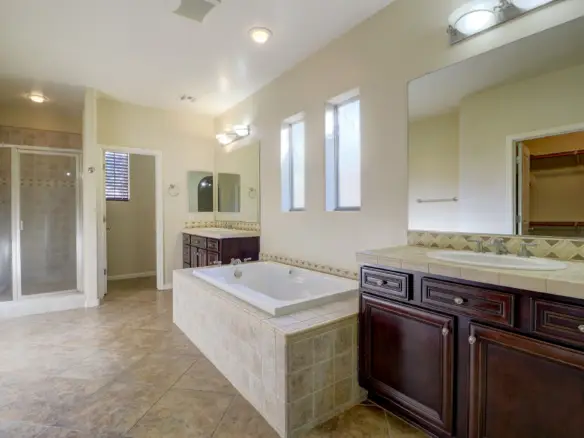 Primary bathroom at 15359 W Columbine Dr in Surprise, Arizona.