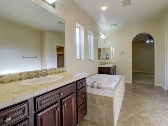 Primary bathroom vanity at 15359 W Columbine Dr in Surprise, Arizona.
