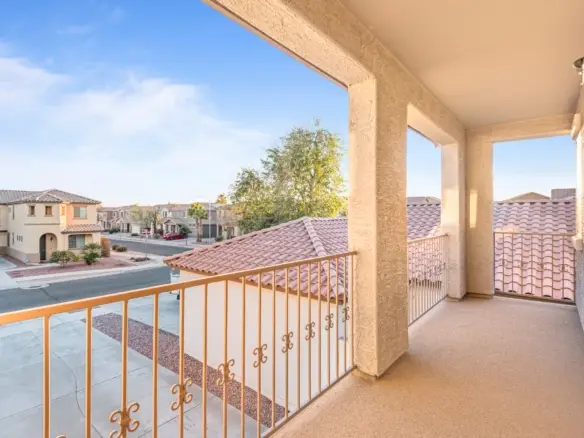 Primary suite balcony at 14772 W Riviera Dr in Surprise, Arizona.