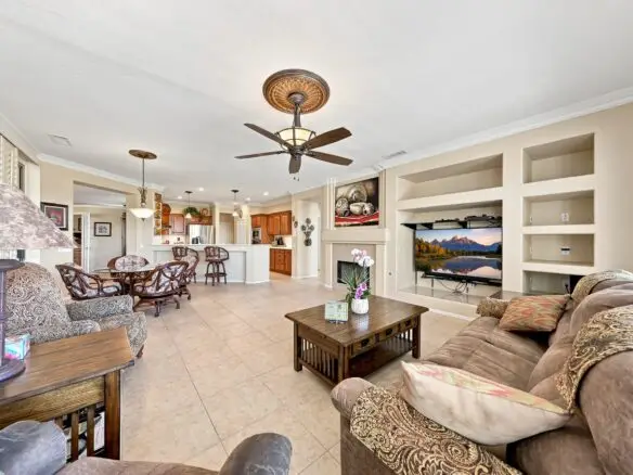 Villagio living room, also explored in the interactive tour