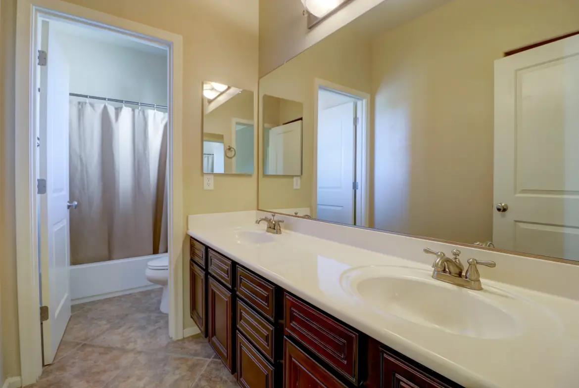 Upstairs bathroom at 15359 W Columbine Dr in Surprise, Arizona.